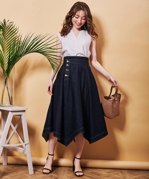 NOELA（ノエラ）の「イレヘムフレアスカート（スカート・レディース・ダークインディゴブルー/ブルー/オフホワイト・M/S）」の15枚目の写真