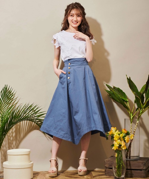 NOELA（ノエラ）の「イレヘムフレアスカート（スカート・レディース・ダークインディゴブルー/ブルー/オフホワイト・M/S）」の4枚目の写真