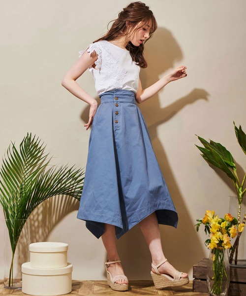 NOELA（ノエラ）の「イレヘムフレアスカート（スカート・レディース・ダークインディゴブルー/ブルー/オフホワイト・M/S）」の6枚目の写真