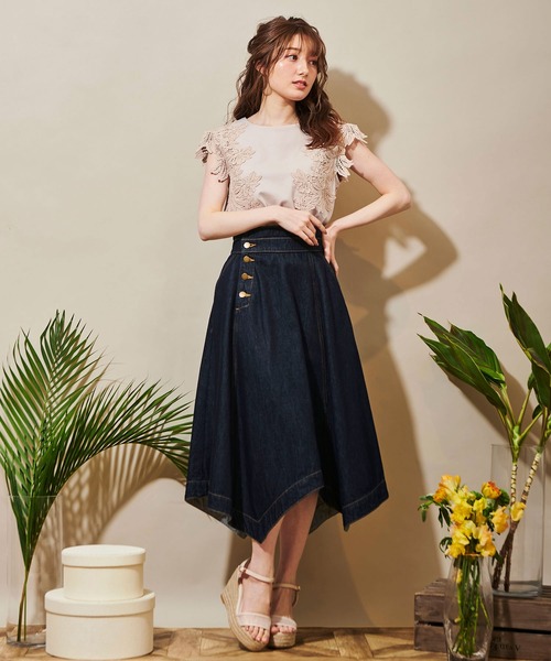 NOELA（ノエラ）の「イレヘムフレアスカート（スカート・レディース・ダークインディゴブルー/ブルー/オフホワイト・M/S）」の17枚目の写真