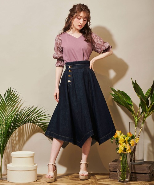 NOELA（ノエラ）の「イレヘムフレアスカート（スカート・レディース・ダークインディゴブルー/ブルー/オフホワイト・M/S）」の18枚目の写真