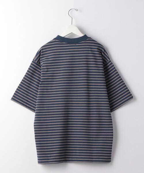 green label relaxing（グリーンレーベルリラクシング）の「OLT＜機能 / 制菌・部屋干し防臭＞ 1_OF MINE GIZA ボーダー クルーネック カットソー（Tシャツ/カットソー・メンズ・ロイヤルブルー/ライトグレー・LARGE/SMALL/X-LARGE/MEDIUM）」の5枚目の写真