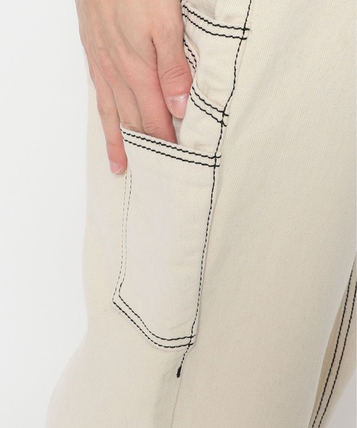 DANKE SCHON（ダンケシェーン）の「DankeSchon/ダンケシェーン/ステッチペインターパンツ（デニムパンツ・メンズ・ホワイト/ブラック/ベージュ/カーキ・LARGE/MEDIUM）」の6枚目の写真