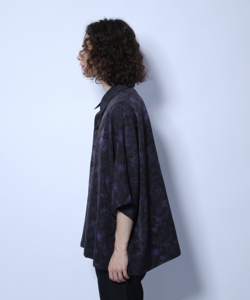 HARE（ハレ）の「【WEB限定ブルー】ダークペイズリーシャツ(HARE)（シャツ/ブラウス・メンズ・ブラック/パープル/レッド/ブルー・SMALL/MEDIUM）」の5枚目の写真