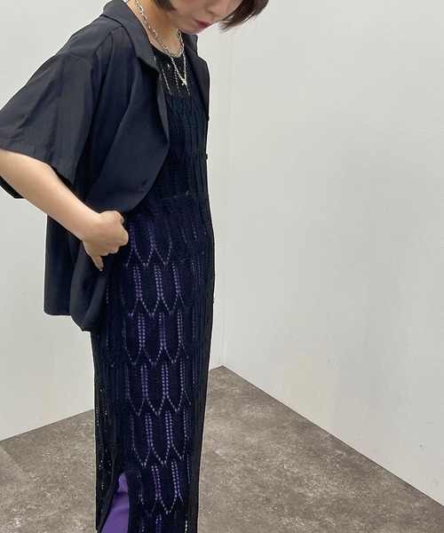 apres jour mignon(アプレジュールミニョン)の「透かし編みニットノースリワンピース【ZOZOTOWN限定アイテム】(ワンピース・レディース・マスタード/グリーン/ブラック/アイボリー・X-LARGE/フリー)」の17枚目の写真