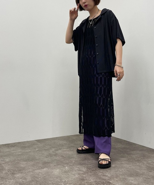 apres jour mignon(アプレジュールミニョン)の「透かし編みニットノースリワンピース【ZOZOTOWN限定アイテム】(ワンピース・レディース・マスタード/グリーン/ブラック/アイボリー・X-LARGE/フリー)」の19枚目の写真