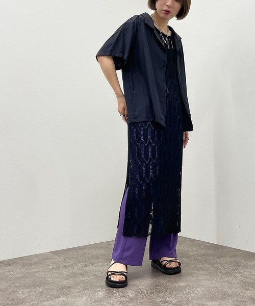 apres jour mignon(アプレジュールミニョン)の「透かし編みニットノースリワンピース【ZOZOTOWN限定アイテム】(ワンピース・レディース・マスタード/グリーン/ブラック/アイボリー・X-LARGE/フリー)」の20枚目の写真