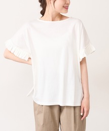 PUAL CE CIN | 【WEB限定・Du noir】機能素材袖フリルT(Tシャツ/カットソー)