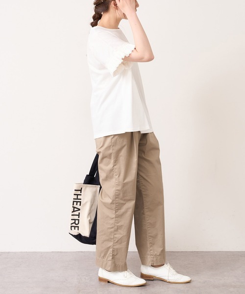 PUAL CE CIN（ピュアルセシン）の「【WEB限定・Du noir】機能素材袖フリルT（Tシャツ/カットソー・レディース・オフホワイト/ブルー系その他/グレイッシュベージュ/ブラック・FREE）」の19枚目の写真