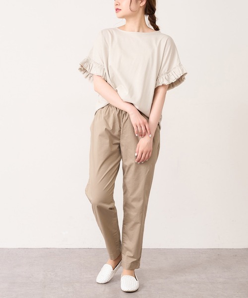 PUAL CE CIN（ピュアルセシン）の「【WEB限定・Du noir】機能素材袖フリルT（Tシャツ/カットソー・レディース・オフホワイト/ブルー系その他/グレイッシュベージュ/ブラック・FREE）」の20枚目の写真