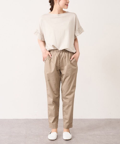 PUAL CE CIN（ピュアルセシン）の「【WEB限定・Du noir】機能素材袖フリルT（Tシャツ/カットソー・レディース・オフホワイト/ブルー系その他/グレイッシュベージュ/ブラック・FREE）」の17枚目の写真