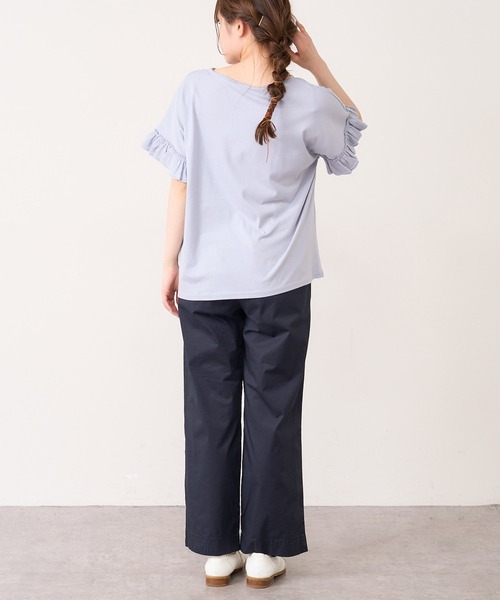 PUAL CE CIN（ピュアルセシン）の「【WEB限定・Du noir】機能素材袖フリルT（Tシャツ/カットソー・レディース・オフホワイト/ブルー系その他/グレイッシュベージュ/ブラック・FREE）」の15枚目の写真