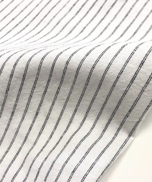 Beno(ビーノ)の「コットンリネン ストライプ ホリゾンタルカラー 7分袖シャツ(シャツ/ブラウス・メンズ・オフホワイト/ライトベージュ/ブルー・M/L/LL)」の16枚目の写真