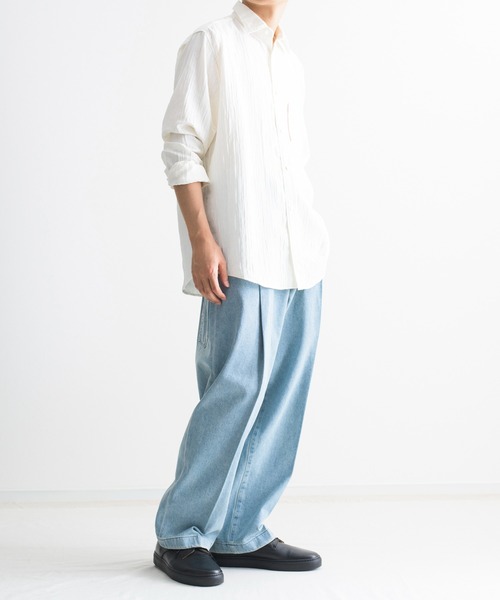 NEONSIGN（ネオンサイン）の「NEONSIGN ネオンサイン / BADBOY DENIM SLACKS（USED）バッドボーイデニムスラックス（セットアップ） / N1564（デニムパンツ・メンズ・インディゴブルー・44/46/48）」の7枚目の写真
