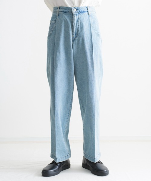 NEONSIGN（ネオンサイン）の「NEONSIGN ネオンサイン / BADBOY DENIM SLACKS（USED）バッドボーイデニムスラックス（セットアップ） / N1564（デニムパンツ・メンズ・インディゴブルー・44/46/48）」の10枚目の写真
