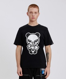 HIPANDA ハイパンダ メンズ パンダファミリー ビッグプリント 半袖Tシャツ
