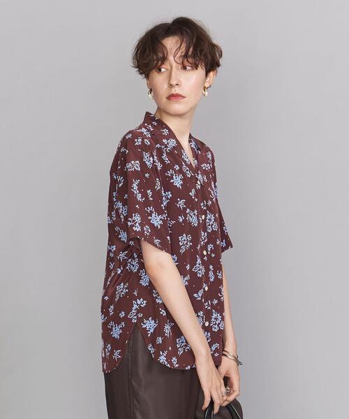 BEAUTY&YOUTH UNITED ARROWS(ビューティーアンドユースユナイテッドアローズ)の「BY フラワープリント5分袖シャツ -ウォッシャブル-◆(シャツ/ブラウス・レディース・ブラック/ワインレッド・FREE)」の6枚目の写真
