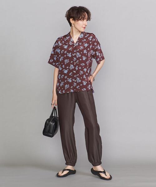 BEAUTY&YOUTH UNITED ARROWS(ビューティーアンドユースユナイテッドアローズ)の「BY フラワープリント5分袖シャツ -ウォッシャブル-◆(シャツ/ブラウス・レディース・ブラック/ワインレッド・FREE)」の7枚目の写真