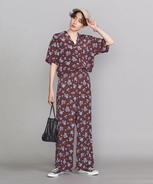 BEAUTY&YOUTH UNITED ARROWS(ビューティーアンドユースユナイテッドアローズ)の「BY フラワープリント5分袖シャツ -ウォッシャブル-◆(シャツ/ブラウス・レディース・ブラック/ワインレッド・FREE)」の8枚目の写真