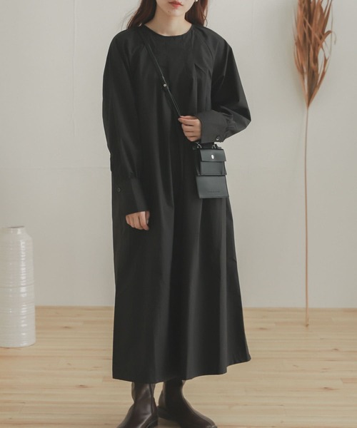SENSE OF PLACE by URBAN RESEARCH（センスオブプレイスバイアーバンリサーチ）の「ベストレイヤードワンピース（ワンピース・レディース・ブラック/オフホワイト/カーキ・ONE）」の2枚目の写真