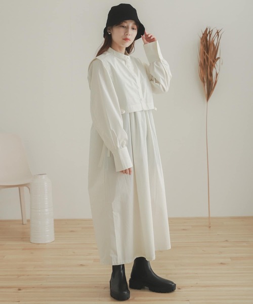 SENSE OF PLACE by URBAN RESEARCH（センスオブプレイスバイアーバンリサーチ）の「ベストレイヤードワンピース（ワンピース・レディース・ブラック/オフホワイト/カーキ・ONE）」の12枚目の写真