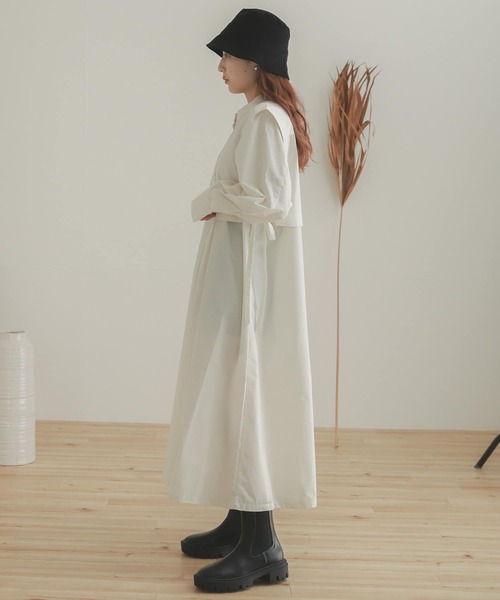 SENSE OF PLACE by URBAN RESEARCH（センスオブプレイスバイアーバンリサーチ）の「ベストレイヤードワンピース（ワンピース・レディース・ブラック/オフホワイト/カーキ・ONE）」の8枚目の写真