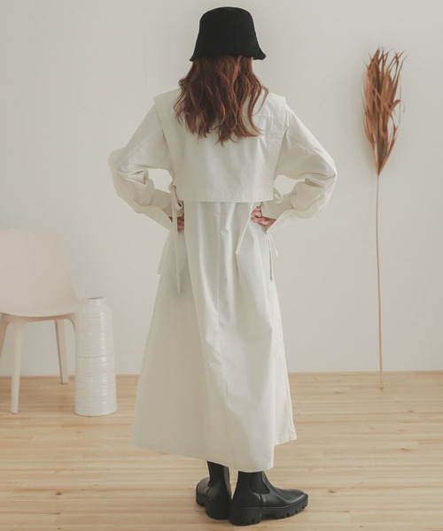 SENSE OF PLACE by URBAN RESEARCH（センスオブプレイスバイアーバンリサーチ）の「ベストレイヤードワンピース（ワンピース・レディース・ブラック/オフホワイト/カーキ・ONE）」の4枚目の写真