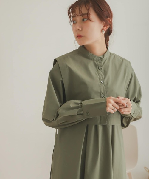 SENSE OF PLACE by URBAN RESEARCH（センスオブプレイスバイアーバンリサーチ）の「ベストレイヤードワンピース（ワンピース・レディース・ブラック/オフホワイト/カーキ・ONE）」の19枚目の写真