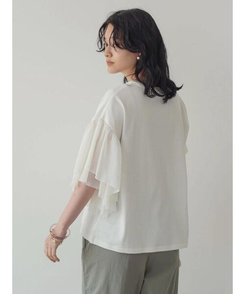 AMERICAN HOLIC(アメリカンホリック)の「ショルダーフリルカットプルオーバー(Tシャツ/カットソー・レディース・ネイビー/オフホワイト・L/M)」の8枚目の写真