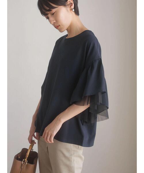 AMERICAN HOLIC(アメリカンホリック)の「ショルダーフリルカットプルオーバー(Tシャツ/カットソー・レディース・ネイビー/オフホワイト・L/M)」の15枚目の写真