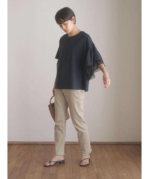 AMERICAN HOLIC(アメリカンホリック)の「ショルダーフリルカットプルオーバー(Tシャツ/カットソー・レディース・ネイビー/オフホワイト・L/M)」の17枚目の写真