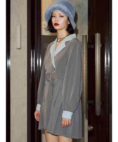 セール】バイカラーダブルボタンワンピース（ワンピース）｜jouetie