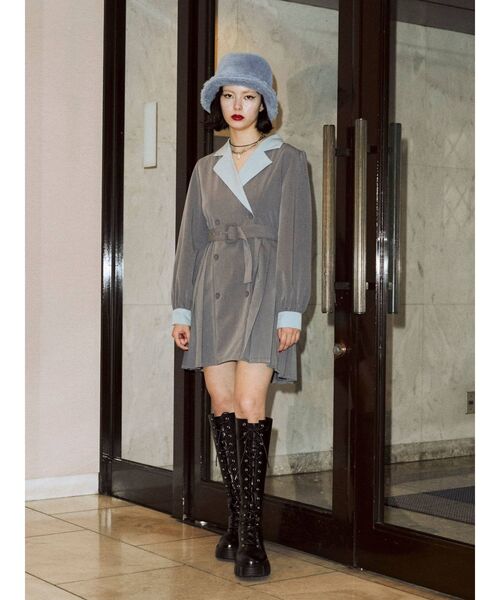 セール】バイカラーダブルボタンワンピース（ワンピース）｜jouetie