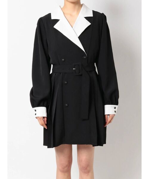 セール】バイカラーダブルボタンワンピース（ワンピース）｜jouetie