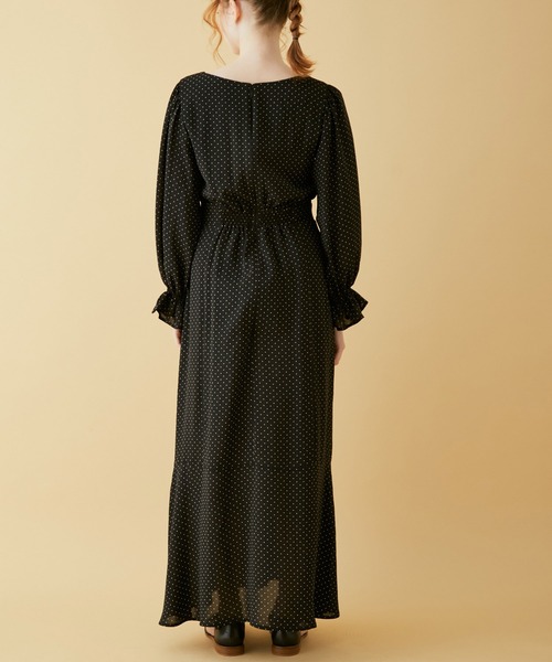 MADEMOISELLE ROPE'（マドモアゼル ロペ）の「【選べる3柄】パフスリーブマーメイドラインワンピース（ワンピース・レディース・ブラック/ミント/ピンク系その他2・38）」の13枚目の写真