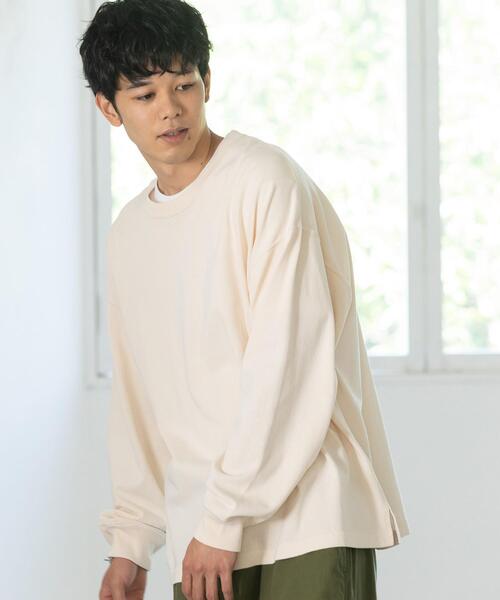 coen（コーエン）の「ヘビー天竺ロングスリーブTシャツ（Tシャツ/カットソー・メンズ・ホワイト/ブラック/オリーブ/マスタード・SMALL/MEDIUM/LARGE/X-LARGE）」の2枚目の写真