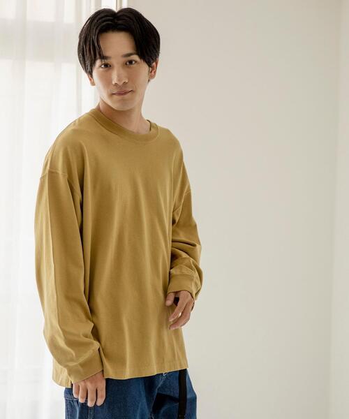 coen（コーエン）の「ヘビー天竺ロングスリーブTシャツ（Tシャツ/カットソー・メンズ・ホワイト/ブラック/オリーブ/マスタード・SMALL/MEDIUM/LARGE/X-LARGE）」の4枚目の写真