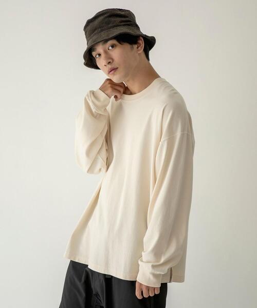 coen（コーエン）の「ヘビー天竺ロングスリーブTシャツ（Tシャツ/カットソー・メンズ・ホワイト/ブラック/オリーブ/マスタード・SMALL/MEDIUM/LARGE/X-LARGE）」の9枚目の写真