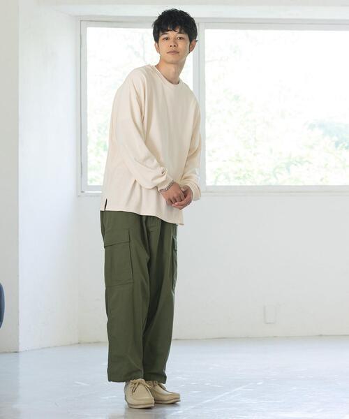 coen（コーエン）の「ヘビー天竺ロングスリーブTシャツ（Tシャツ/カットソー・メンズ・ホワイト/ブラック/オリーブ/マスタード・SMALL/MEDIUM/LARGE/X-LARGE）」の13枚目の写真