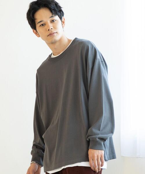 coen（コーエン）の「ヘビー天竺ロングスリーブTシャツ（Tシャツ/カットソー・メンズ・ホワイト/ブラック/オリーブ/マスタード・SMALL/MEDIUM/LARGE/X-LARGE）」の14枚目の写真