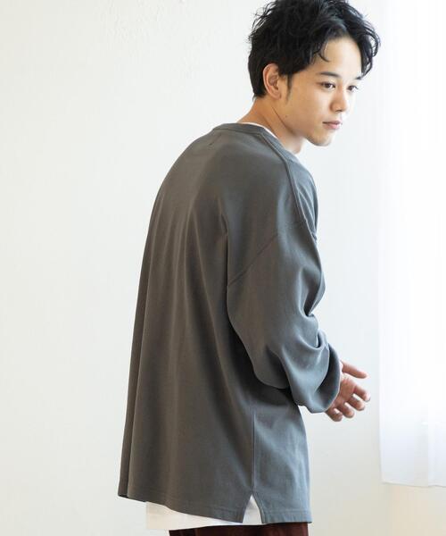 coen（コーエン）の「ヘビー天竺ロングスリーブTシャツ（Tシャツ/カットソー・メンズ・ホワイト/ブラック/オリーブ/マスタード・SMALL/MEDIUM/LARGE/X-LARGE）」の15枚目の写真