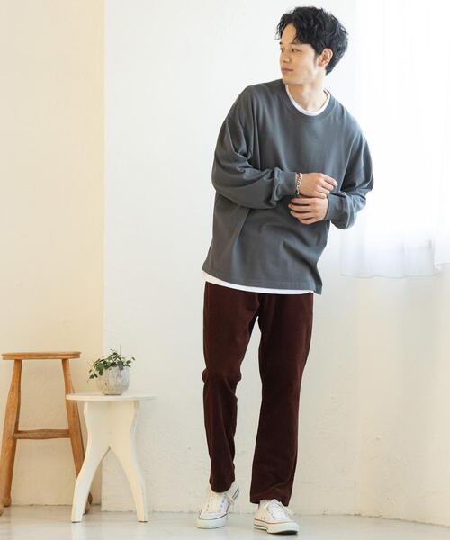 coen（コーエン）の「ヘビー天竺ロングスリーブTシャツ（Tシャツ/カットソー・メンズ・ホワイト/ブラック/オリーブ/マスタード・SMALL/MEDIUM/LARGE/X-LARGE）」の16枚目の写真