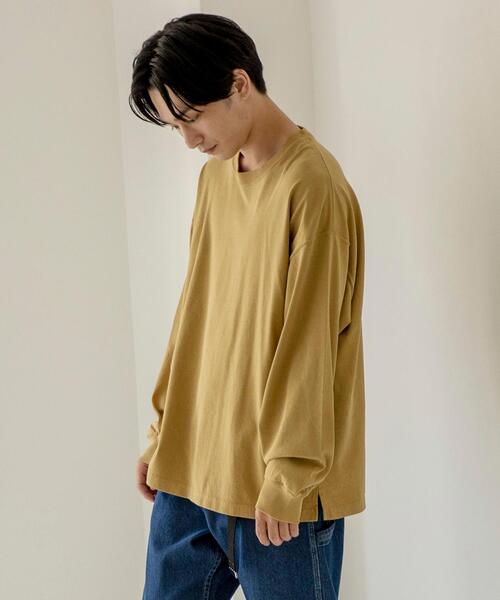 coen（コーエン）の「ヘビー天竺ロングスリーブTシャツ（Tシャツ/カットソー・メンズ・ホワイト/ブラック/オリーブ/マスタード・SMALL/MEDIUM/LARGE/X-LARGE）」の20枚目の写真