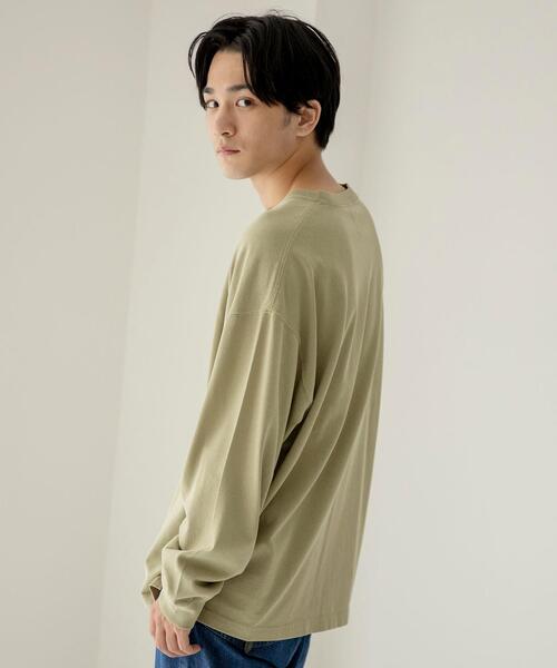 coen（コーエン）の「ヘビー天竺ロングスリーブTシャツ（Tシャツ/カットソー・メンズ・ホワイト/ブラック/オリーブ/マスタード・SMALL/MEDIUM/LARGE/X-LARGE）」の22枚目の写真