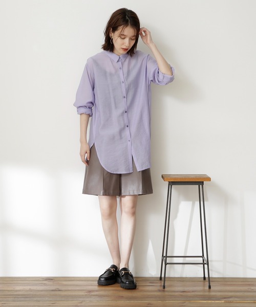 N.（N. Natural Beauty Basic）（エヌエヌナチュラルビューティーベーシック）の「◆フェイクレザーハーフパンツ（その他パンツ・レディース・ブラック/モカ・MEDIUM）」の10枚目の写真