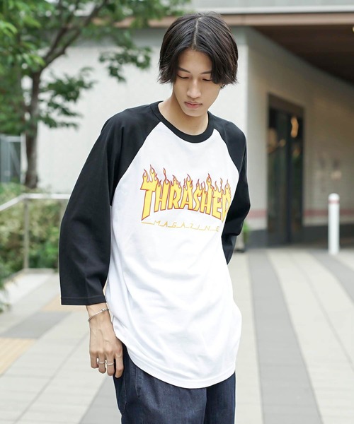 セール】FLAME RAGLAN 3/4 SLEEVE T-SHIRTS/スラッシャー