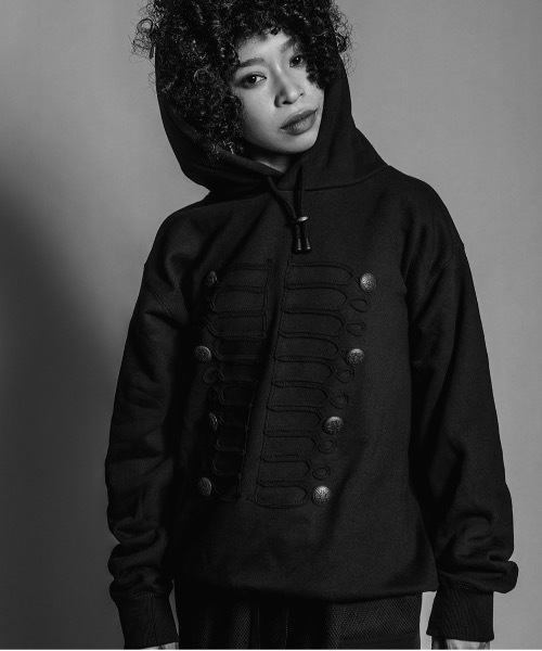 GARA（ガラ）の「GARA:GARA:NAPOLEON HOODIE ナポレオン フーディ（パーカー・メンズ・ブラック/ブラック×ホワイト・XL/L/M）」の7枚目の写真