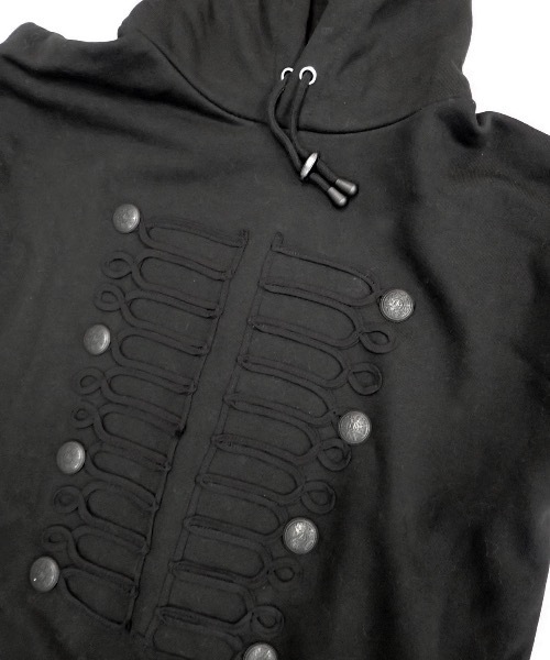 GARA（ガラ）の「GARA:GARA:NAPOLEON HOODIE ナポレオン フーディ（パーカー・メンズ・ブラック/ブラック×ホワイト・XL/L/M）」の6枚目の写真