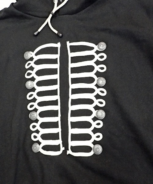 GARA（ガラ）の「GARA:GARA:NAPOLEON HOODIE ナポレオン フーディ（パーカー・メンズ・ブラック/ブラック×ホワイト・XL/L/M）」の5枚目の写真