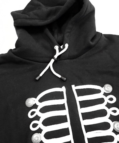 GARA（ガラ）の「GARA:GARA:NAPOLEON HOODIE ナポレオン フーディ（パーカー・メンズ・ブラック/ブラック×ホワイト・XL/L/M）」の9枚目の写真